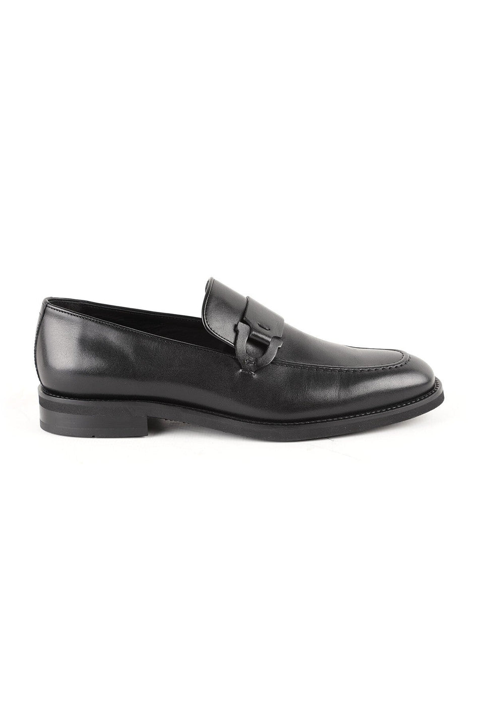 Men's Loafer Shoes Genuine Leather Buckle Fastening Lightweight Eva Sole Comfortable Casual and Suit Dress Moccasin - MALLTURK
