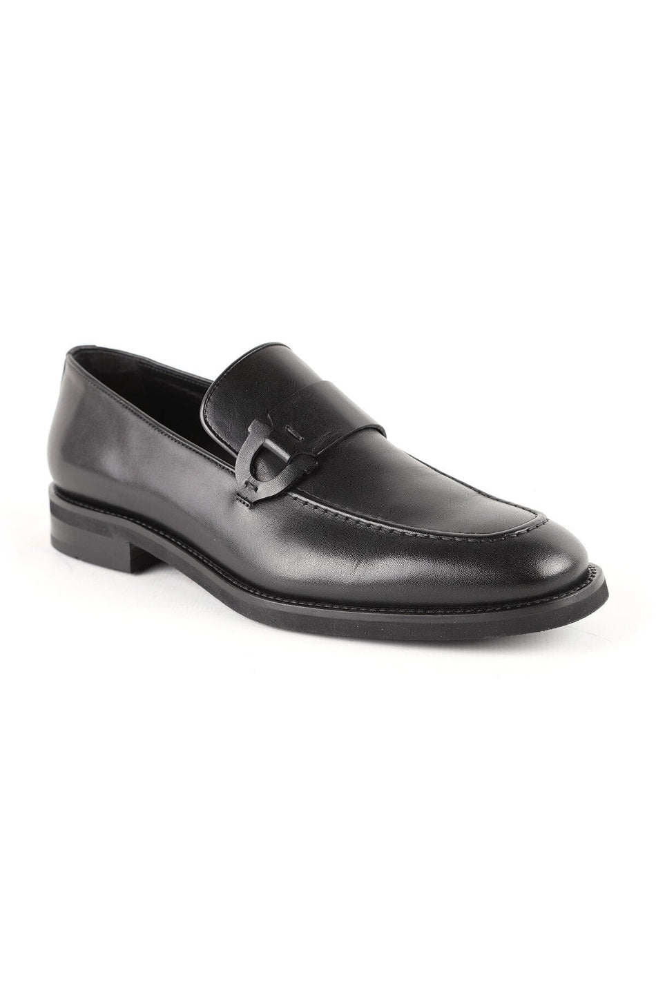 Men's Loafer Shoes Genuine Leather Buckle Fastening Lightweight Eva Sole Comfortable Casual and Suit Dress Moccasin - MALLTURK