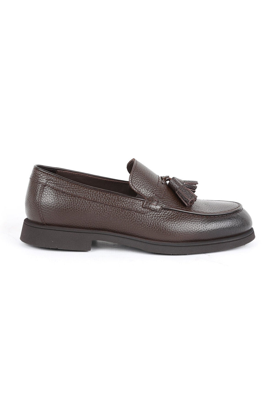 Men's Loafer Shoes Genuine Leather Tasseled Moccasins Stitched Practical Slip-On Lightweight Flexible Eva Sole L591 - MALLTURK