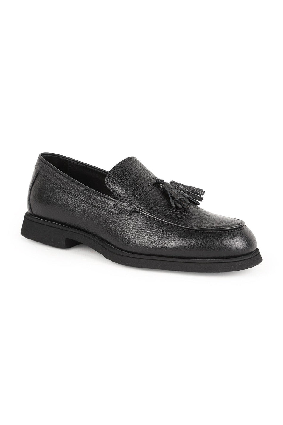 Men's Loafer Shoes Genuine Leather Tasseled Moccasins Stitched Practical Slip-On Lightweight Flexible Eva Sole L591 - MALLTURK