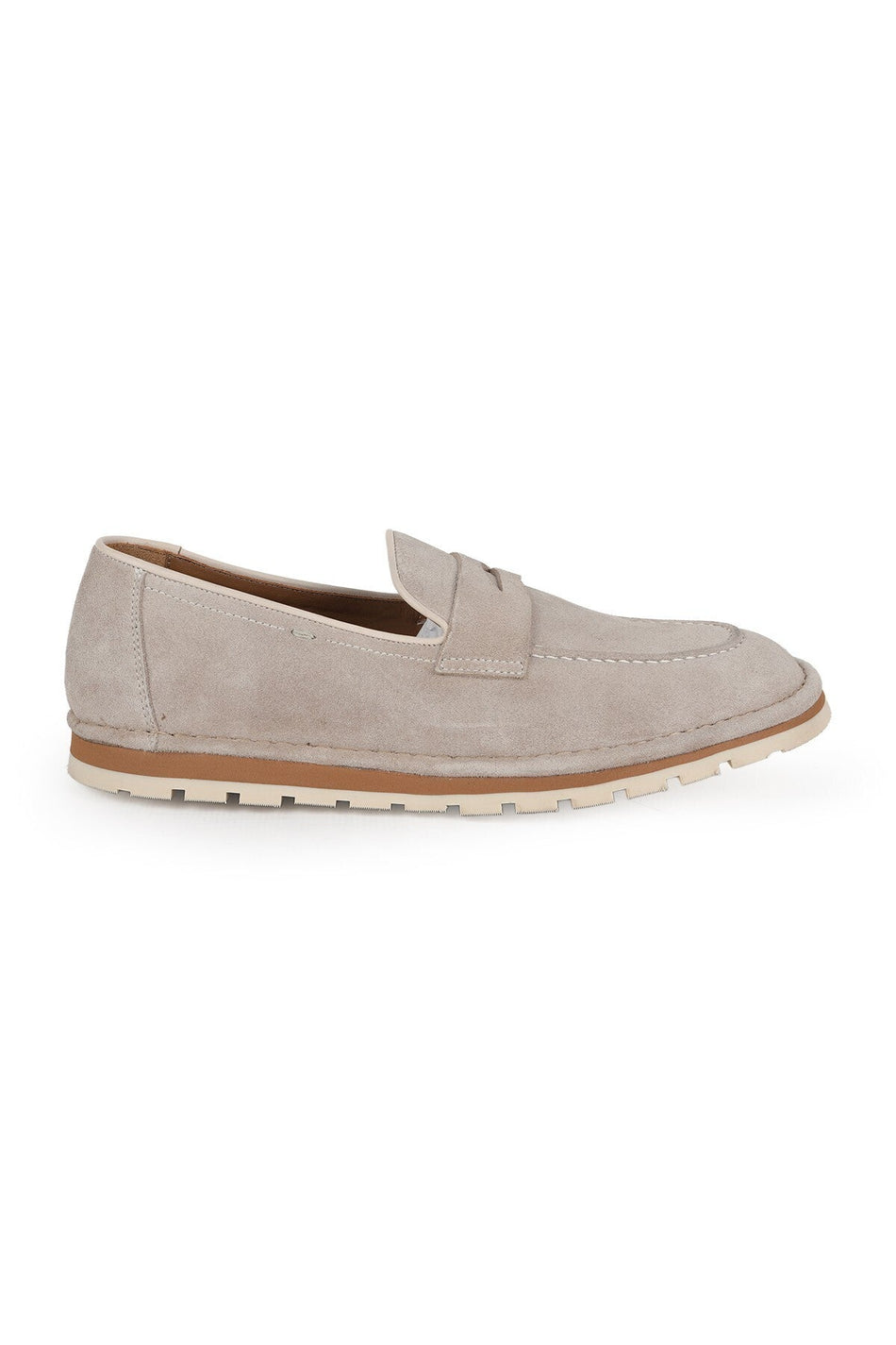 Men's Loafer Shoes Genuine Suede Leather Moccasin Penny Banded Flexible Gear Thermo Sole L6015 - MALLTURK
