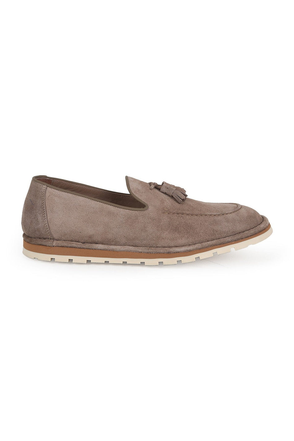 Men's Loafer Shoes Genuine Suede Leather Tasseled Practical Slip-On Flexible Serrated Thermo Sole L6016 - MALLTURK