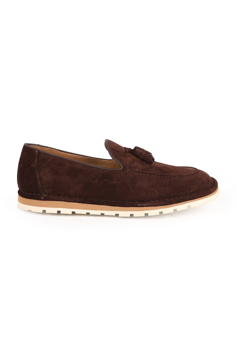 Men's Loafer Shoes Genuine Suede Leather Tasseled Practical Slip-On Flexible Serrated Thermo Sole L6016 - MALLTURK
