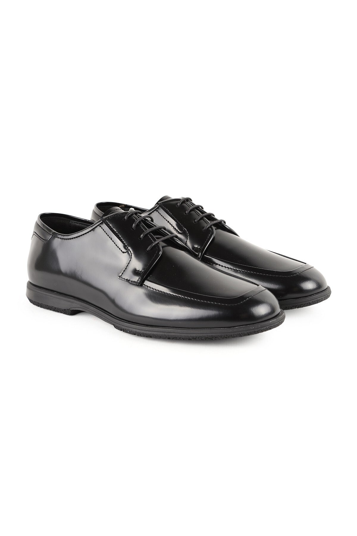 Men's Patent Leather Classic Shoes Lace-Up Groom's Suit Office Model Rubber Sole L6024 - MALLTURK