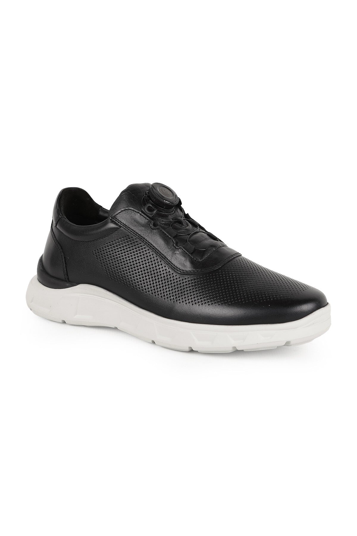 Men's Sneaker 100% Genuine Leather with Rotating Lock Mechanism, Breathable, Lightweight Eva Sole - MALLTURK