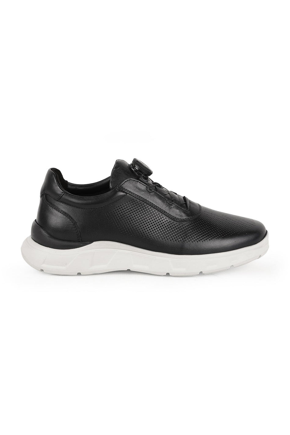 Men's Sneaker 100% Genuine Leather with Rotating Lock Mechanism, Breathable, Lightweight Eva Sole - MALLTURK