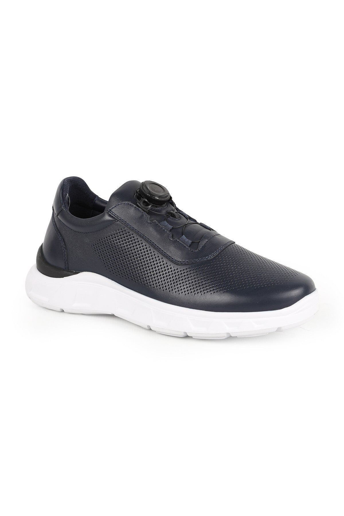 Men's Sneaker 100% Genuine Leather with Rotating Lock Mechanism, Breathable, Lightweight Eva Sole - MALLTURK