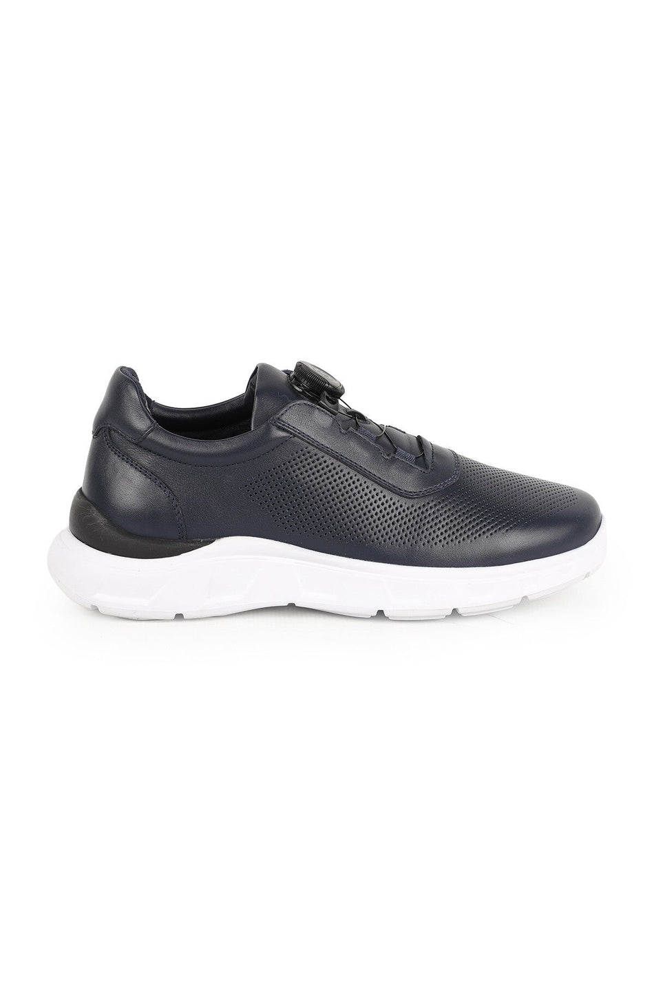 Men's Sneaker 100% Genuine Leather with Rotating Lock Mechanism, Breathable, Lightweight Eva Sole - MALLTURK