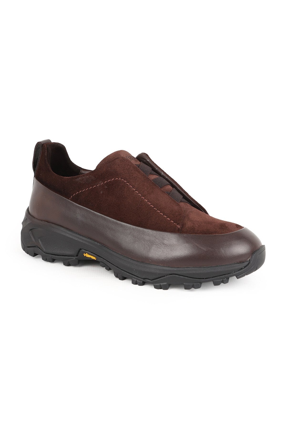 Men's Sneaker Genuine Leather Suede Combination Practical Slip-On Protected Serrated Eva Vibram Sole Shoes L - MALLTURK