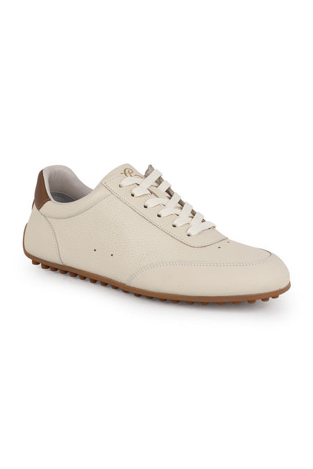 Men's Sneaker Shoes Genuine Leather Antique Lace-Up Flat Thin Sole Flexible Non-Slip Rubber Sole L6025 - MALLTURK