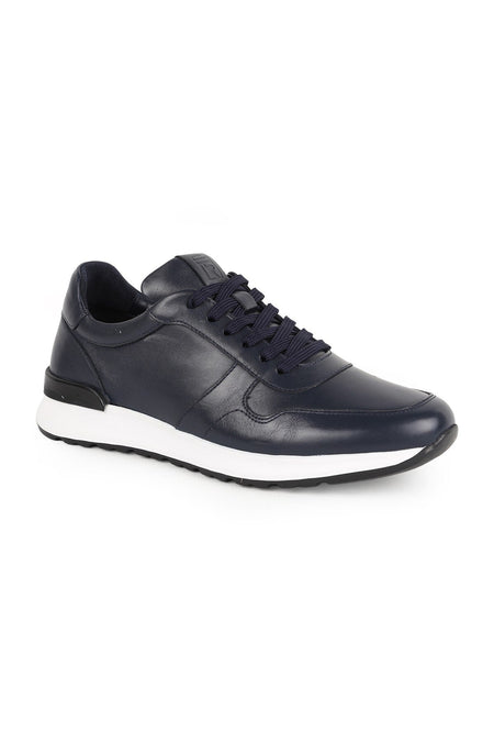 Men's Sneaker Shoes Genuine Leather Antique Lace-Up Lightweight White Sole Running Type Eva Sole L5878 - MALLTURK
