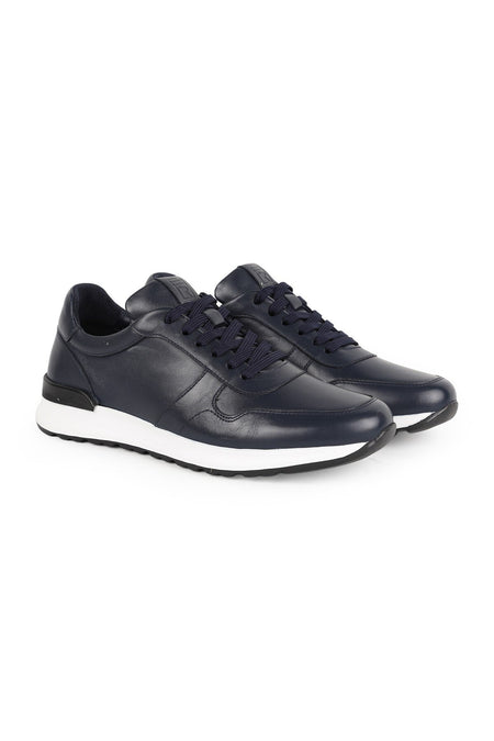 Men's Sneaker Shoes Genuine Leather Antique Lace-Up Lightweight White Sole Running Type Eva Sole L5878 - MALLTURK