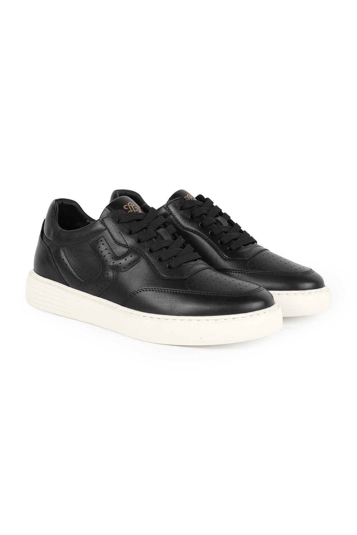 Men's Sneaker Shoes Genuine Leather Antique Lace-Up Perforated White Sole Lightweight Eva Flat Sole L5953 - MALLTURK
