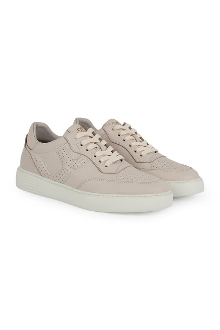 Men's Sneaker Shoes Genuine Leather Antique Lace-Up Perforated White Sole Lightweight Eva Flat Sole L5953 - MALLTURK