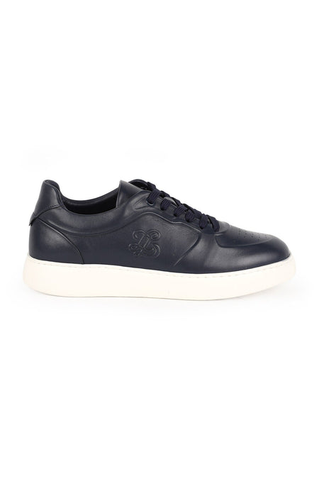 Men's Sneaker Shoes Genuine Leather Antique Logo Perforated Lace-Up White Sole Lightweight Eva L5962 - MALLTURK