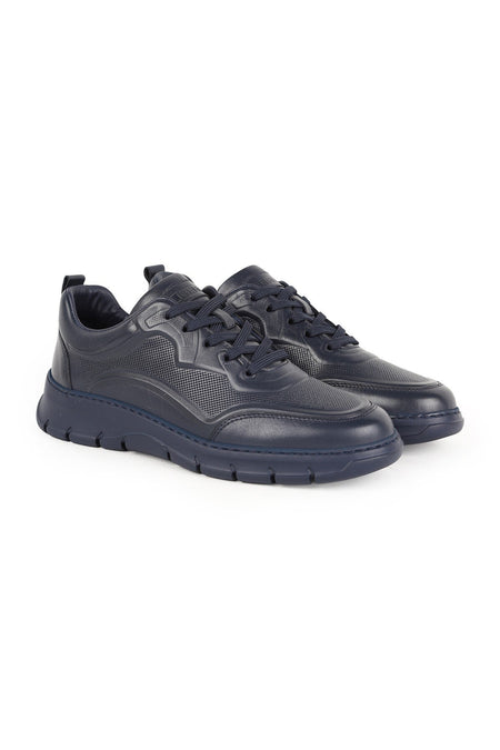 Men's Sneaker Shoes Genuine Leather Antique Perforated Lace-Up Lightweight Flexible Eva Sole Summer L5701 - MALLTURK