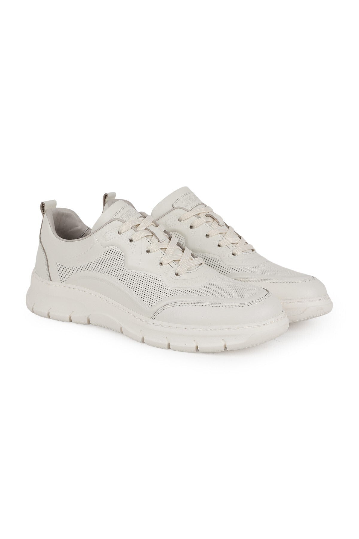 Men's Sneaker Shoes Genuine Leather Antique Perforated Lace-Up Lightweight Flexible Eva Sole Summer L5701 - MALLTURK