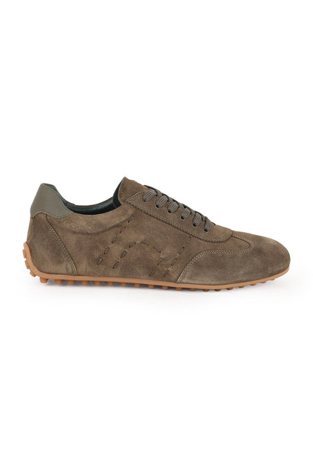 Men's Sneaker Shoes Genuine Suede Leather Lace-Up Flat Thin Sole Flexible Non-Slip Rubber Sole L6026 - MALLTURK