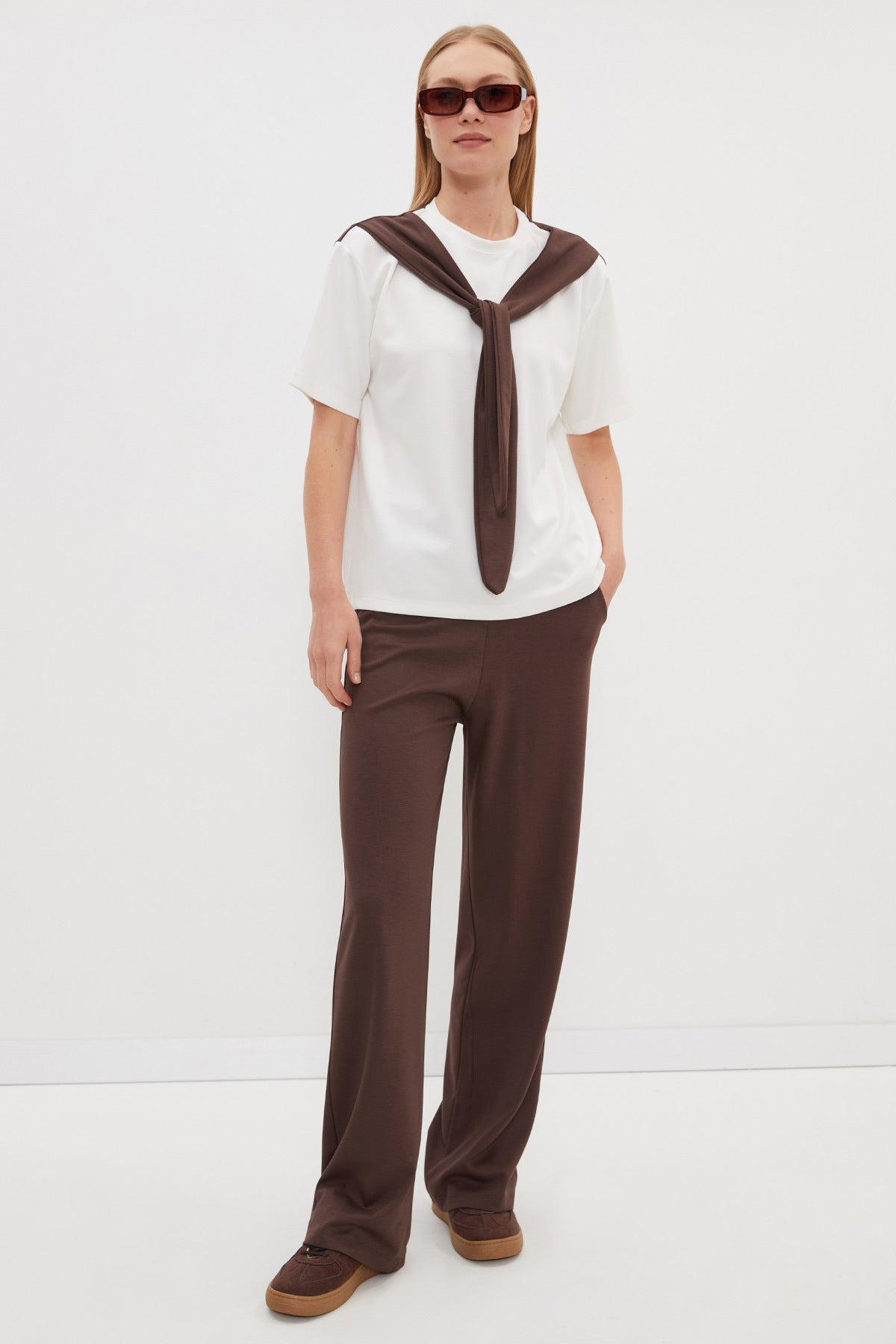 Modal 2-Piece Set with Shawl Tie Detail and Pockets - MALLTURK