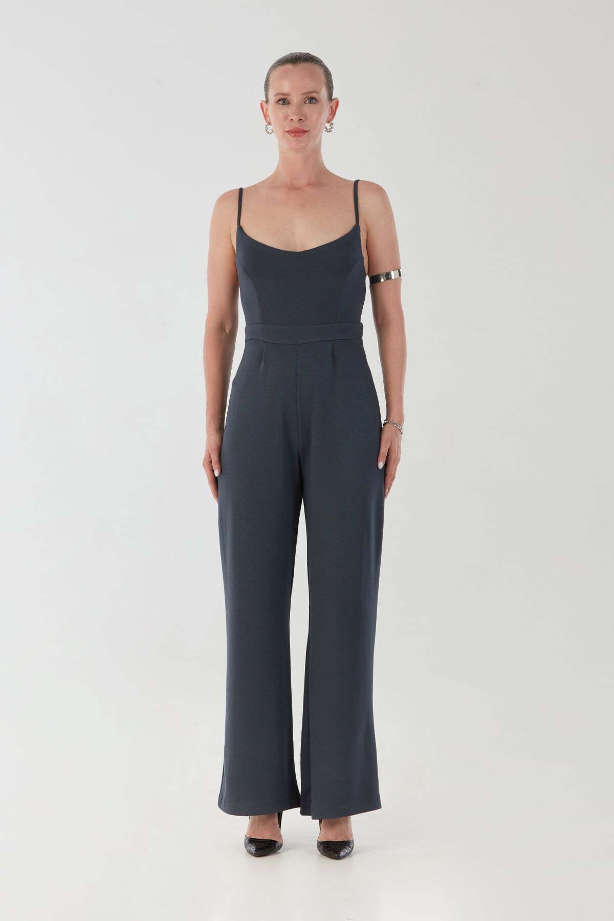 Modal Jumpsuit with Straps and Zipper - MALLTURK