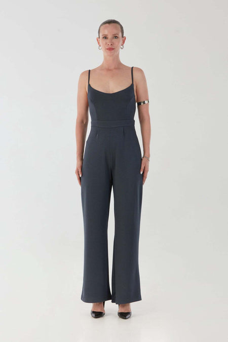 Modal Jumpsuit with Straps and Zipper - MALLTURK
