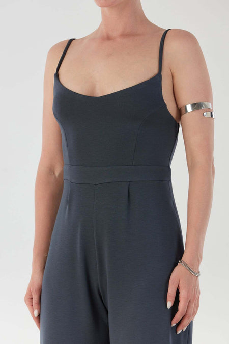 Modal Jumpsuit with Straps and Zipper - MALLTURK