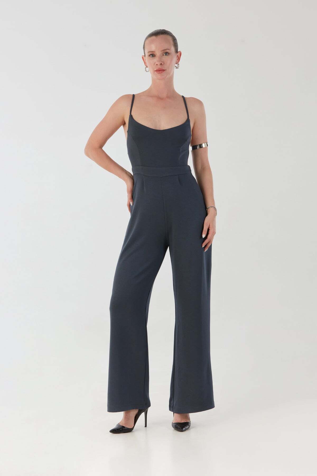 Modal Jumpsuit with Straps and Zipper - MALLTURK