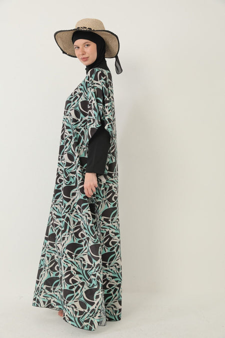 MODEST SWIMSUIT WITH Patterned PAREO - MALLTURK