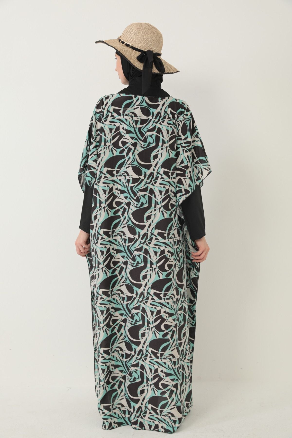 MODEST SWIMSUIT WITH Patterned PAREO - MALLTURK