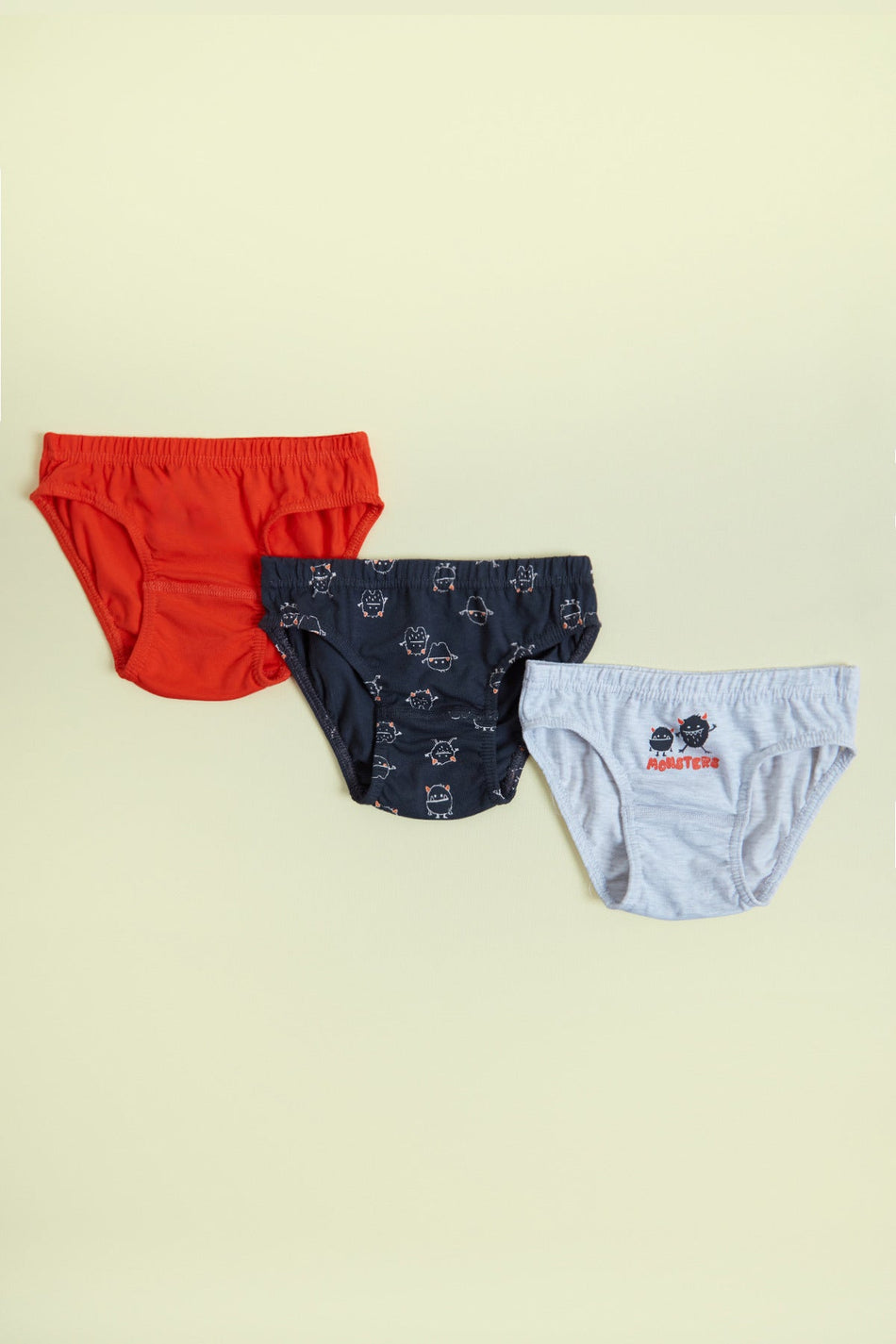 Monster Printed 3-Piece Boy's Slip Panties - MALLTURK