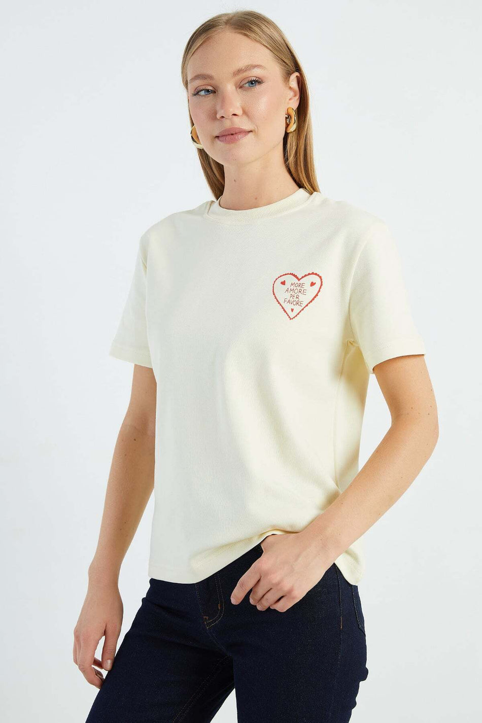 More Amore Per Favore Printed T-Shirt - MALLTURK