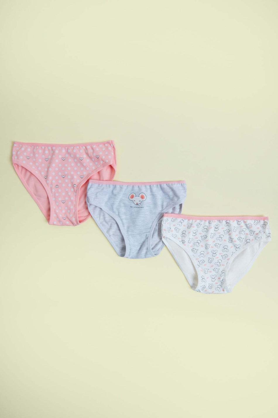 Mouse Printed 3-Piece Girls' Panties - MALLTURK