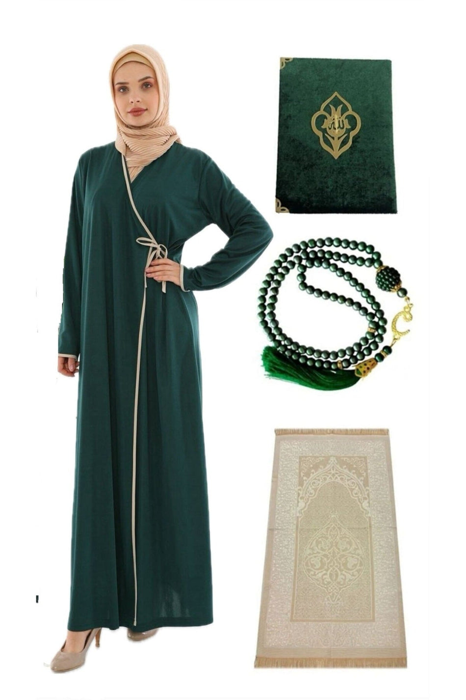 Namaz Dress Prayer Rug Pearl Prayer Beads Yasin Namaz Set - MALLTURK
