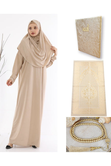 Namaz Set Namaz Dress Prayer Mat Pearl Prayer Beads Yasin - MALLTURK