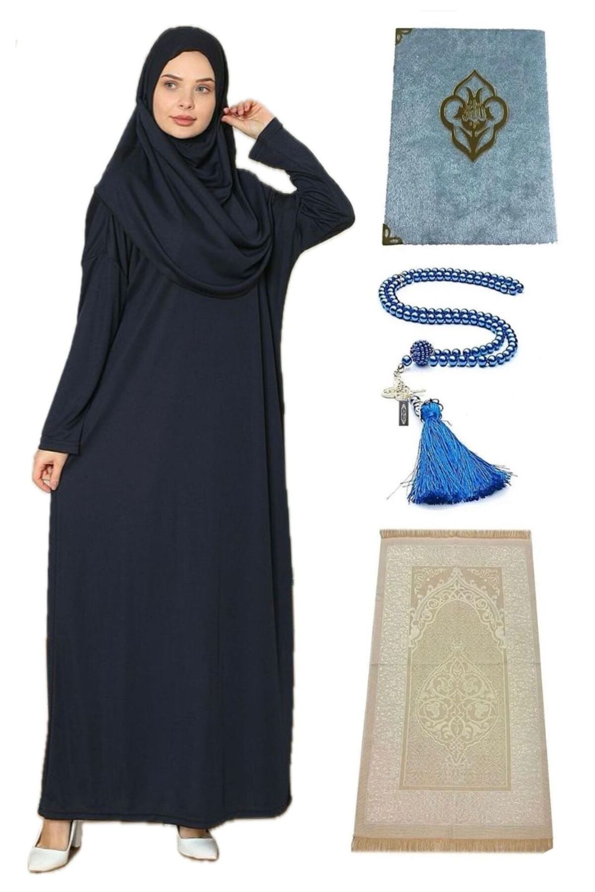 Namaz Set Namaz Dress Prayer Mat Pearl Prayer Beads Yasin - MALLTURK