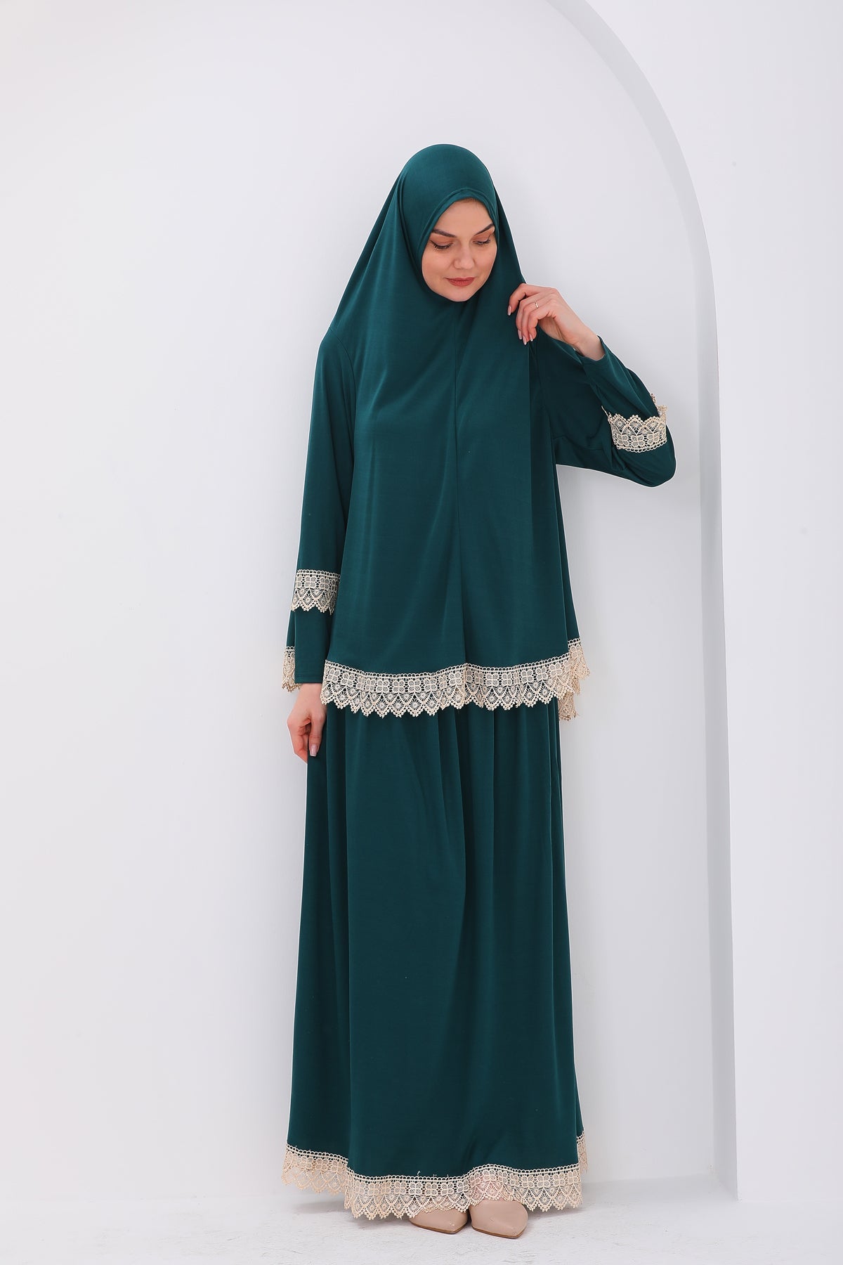 NON-SLIP Prayer Dress WITH TWO PIECES SKIRTS - MALLTURK