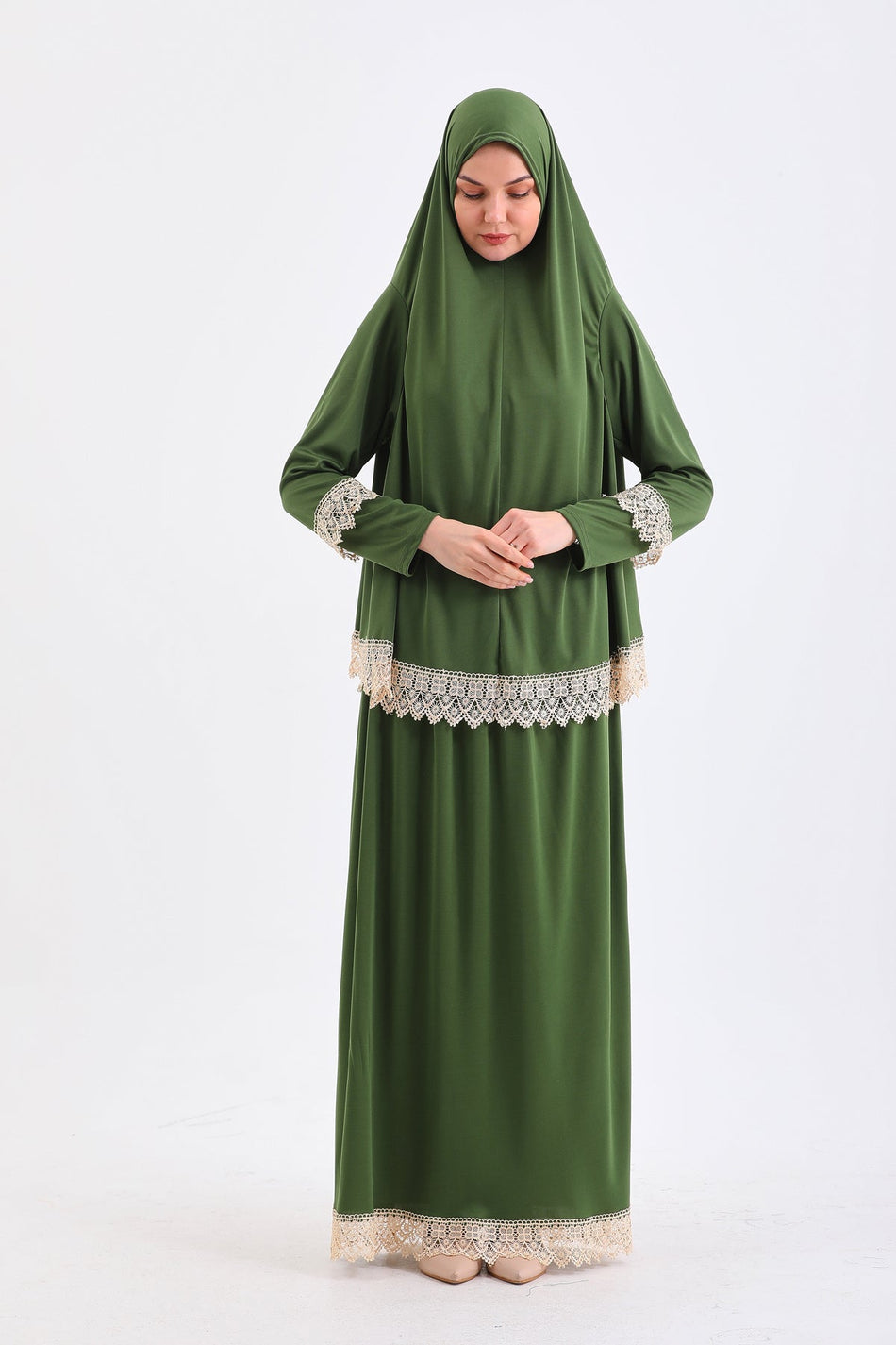 NON-SLIP Prayer Dress WITH TWO PIECES SKIRTS - MALLTURK