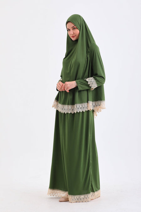 NON-SLIP Prayer Dress WITH TWO PIECES SKIRTS - MALLTURK