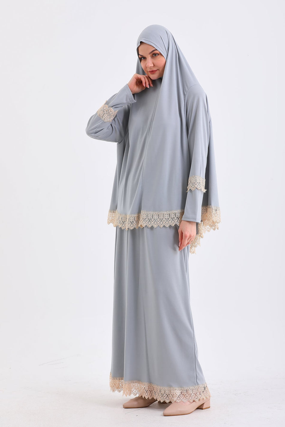 NON-SLIP Prayer Dress WITH TWO PIECES SKIRTS - MALLTURK