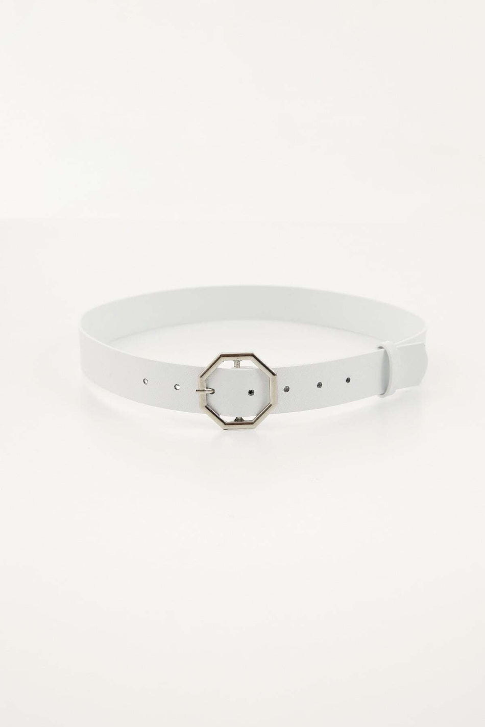Octagonal Buckled Faux Leather Belt - MALLTURK