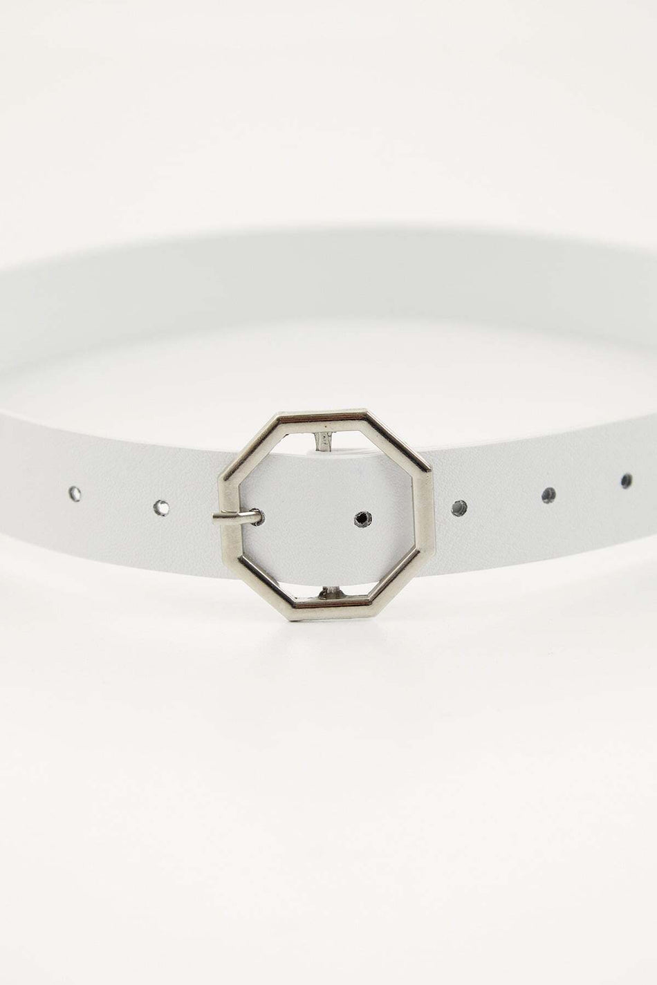 Octagonal Buckled Faux Leather Belt - MALLTURK