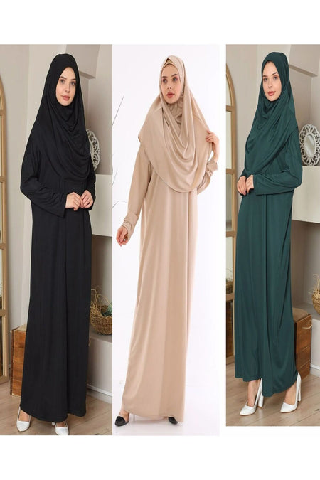 One-Piece Prayer Dress with Neck - MALLTURK