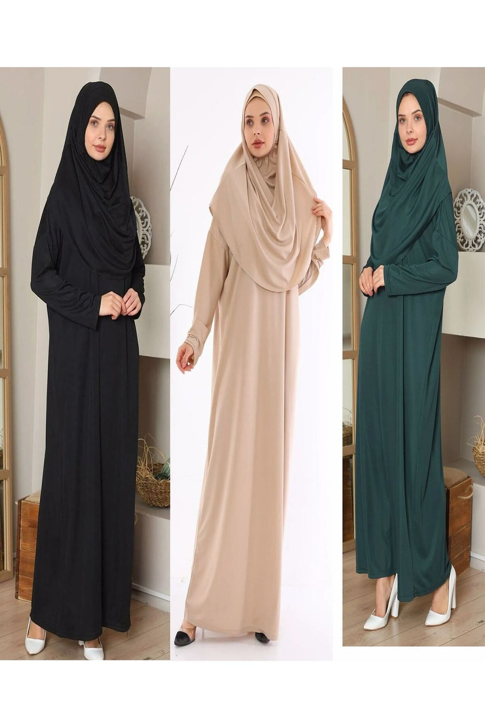 One-Piece Prayer Dress with Neck - MALLTURK