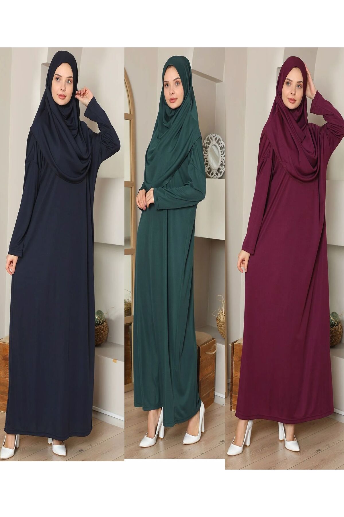 One-Piece Prayer Dress with Neck - MALLTURK