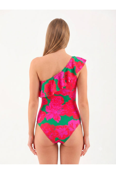 One shoulder ruffle swimsuit - MALLTURK