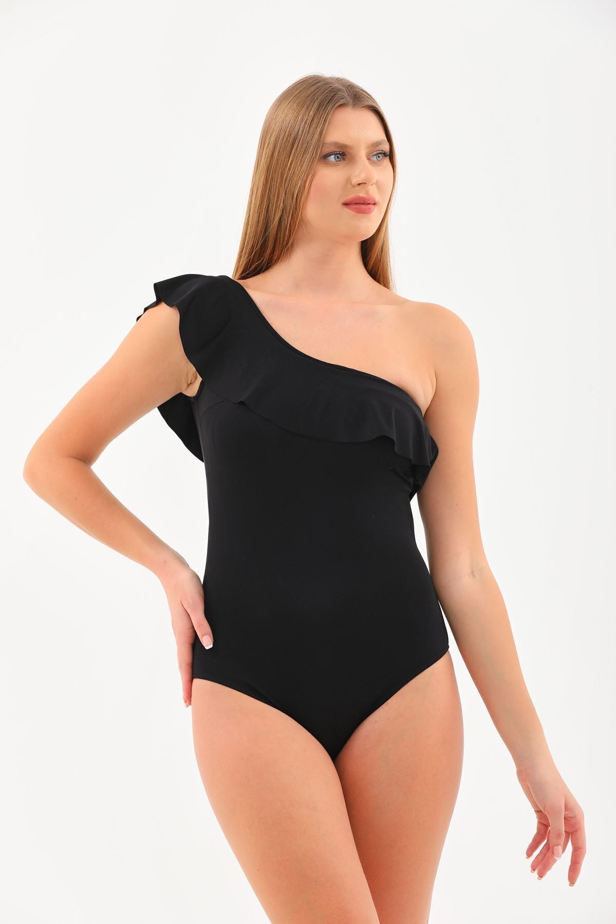 One shoulder ruffle swimsuit - MALLTURK
