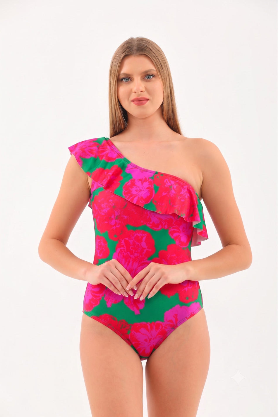 One shoulder ruffle swimsuit - MALLTURK