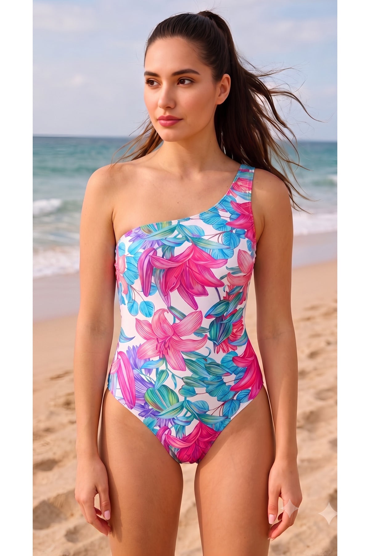One Shoulder Slip Swimsuit - MALLTURK