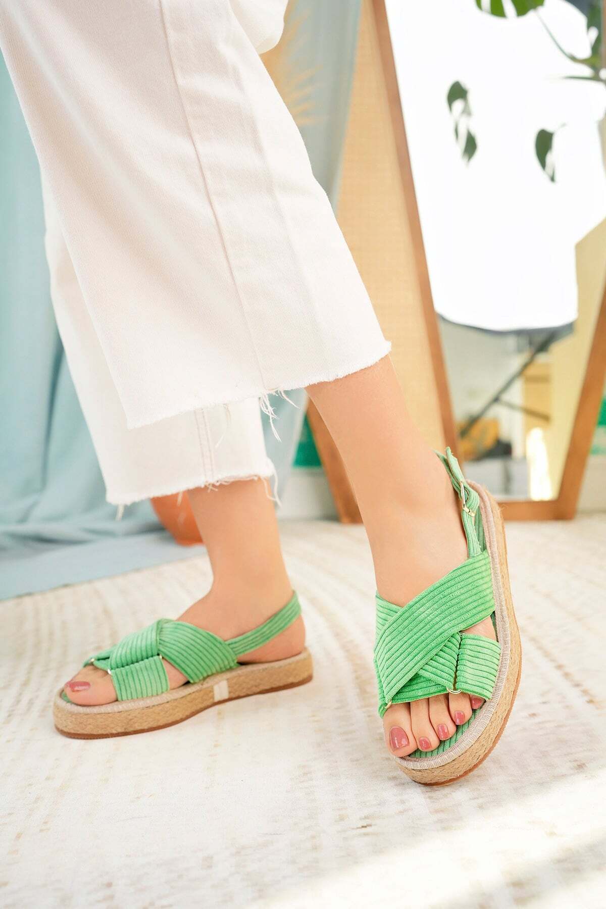 Open Front Velvet Sandals - MALLTURK