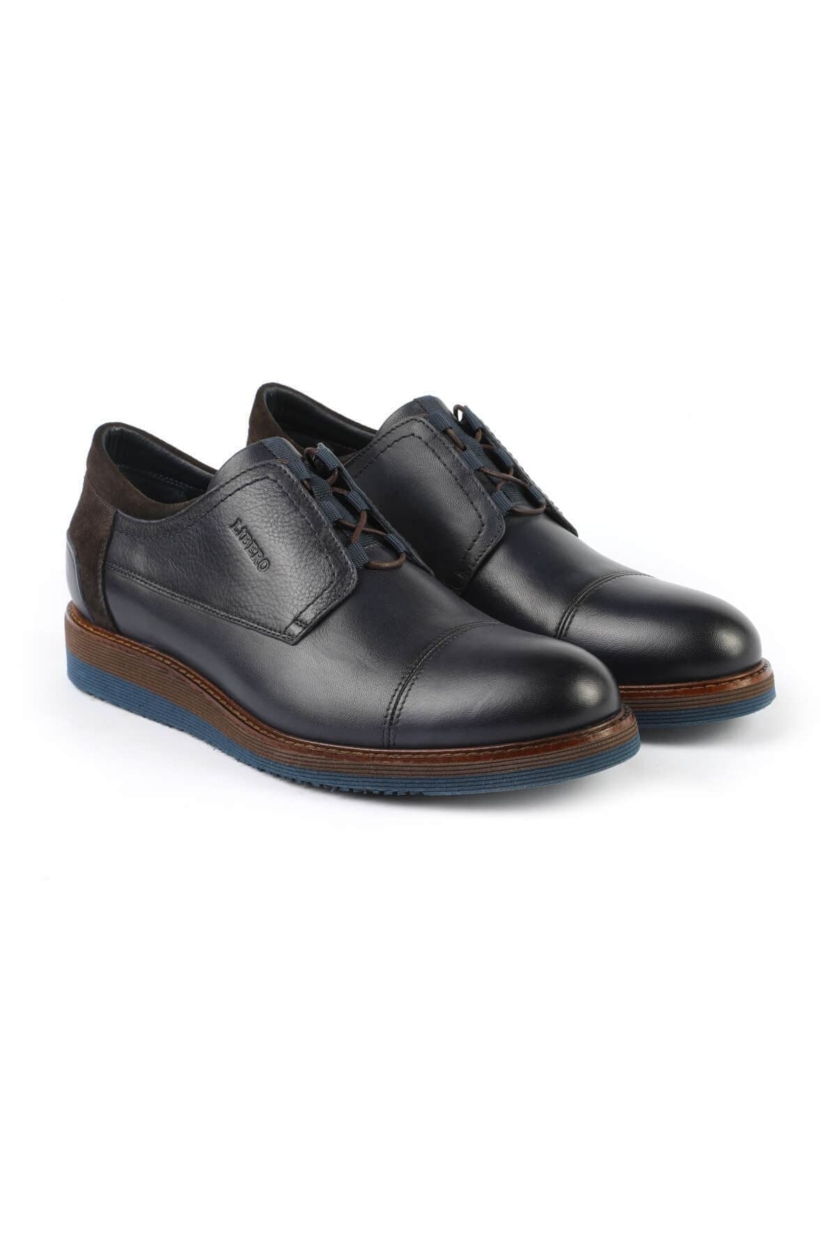 Oxford Men's Shoes Navy Blue - MALLTURK